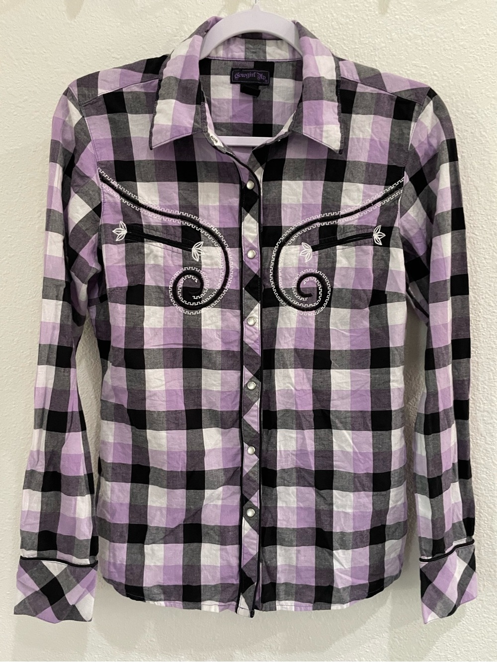 Cowgirl Up Purple Plaid Western Shirt Pearl Snap Cowgirl Country Rodeo